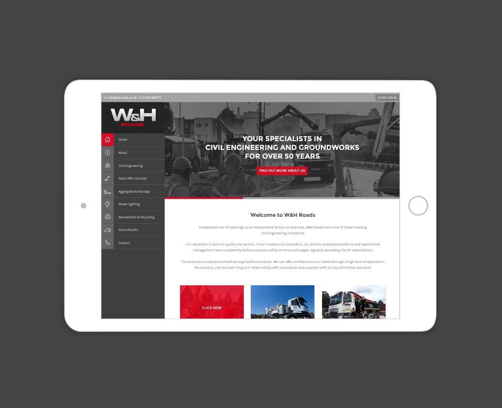 insightdesignuk's tweet photo. W&H Roads
Design by Insight
___________
We recently completed the new website for local civil engineering company W&H Roads.
___________
#MadeByInsight #InsightDesignUK #ResponsiveWebsite #WebDesign #WebsiteDesign #StudioWork #SouthendDesign #CreativeAgency #DesignAgency https://t.co/c3XSqUoXrl