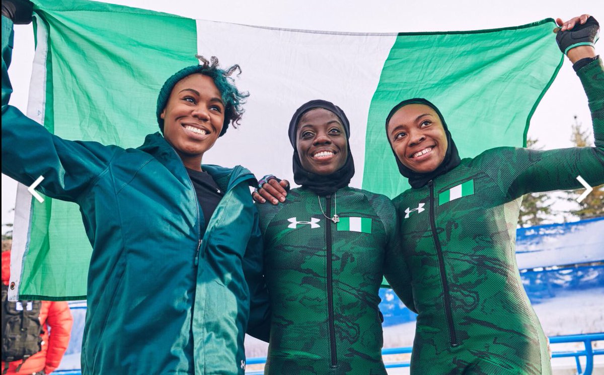 darrenrovell's tweet image. Nigerian Women Bobsled Team has qualified for 2018 Winter Olympics, first bobsled team ever to qualify from the African continent. Already sponsored by Under Armour &amp;amp; VISA.