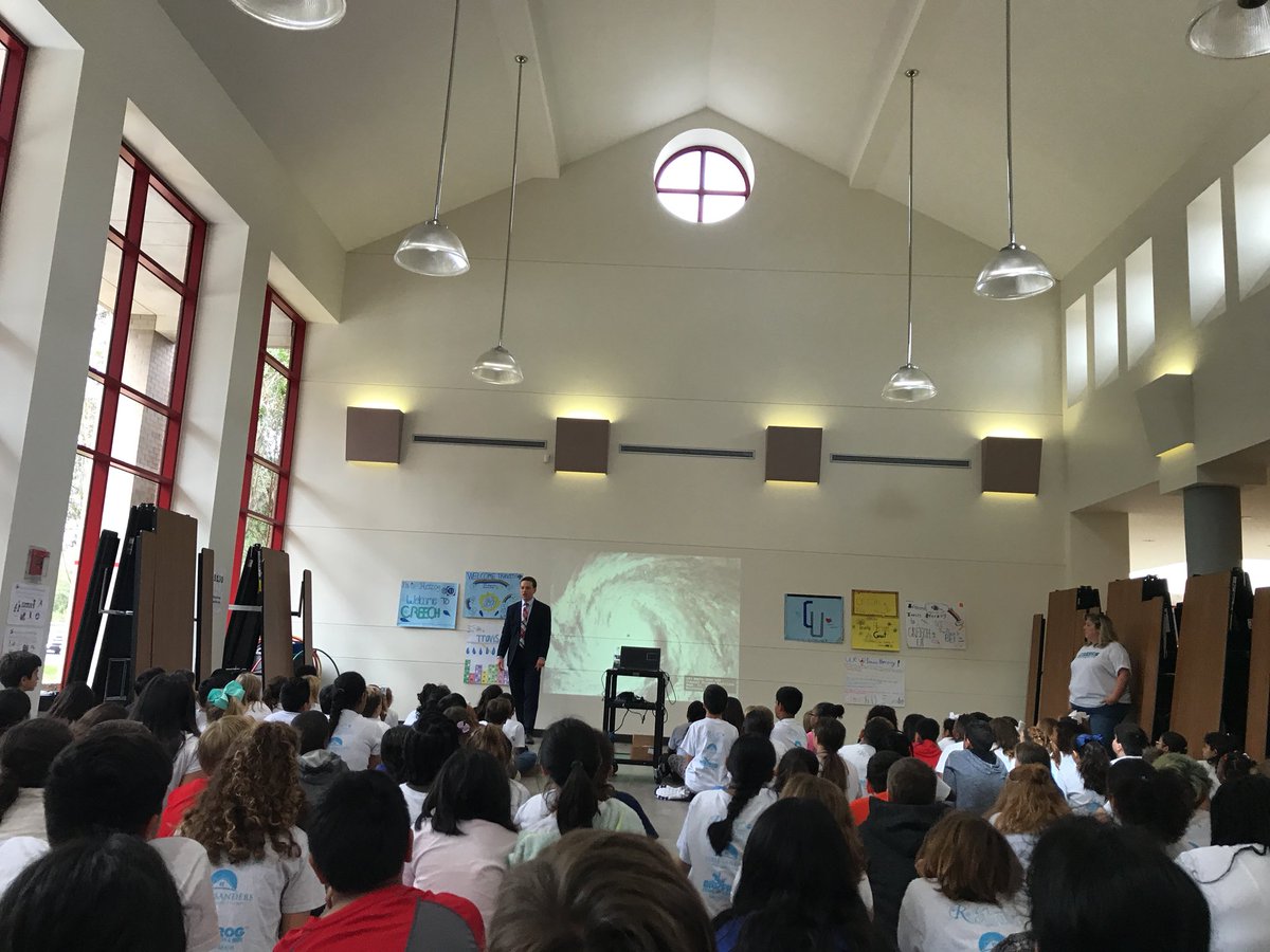 Enjoying <a href="/HerzogWeather/">Travis Herzog ⚡️</a> talking to our fifth graders about storms! #iteach5th #Creechpride