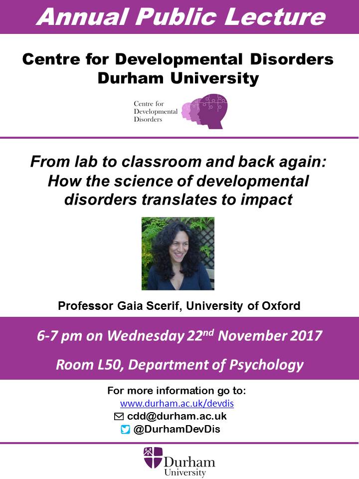 MimHanley's tweet photo. Very excited for the launch of the Centre for Developmental Disorders next week, and hearing from @GaiaScerif https://t.co/rHYZKTbP9c
