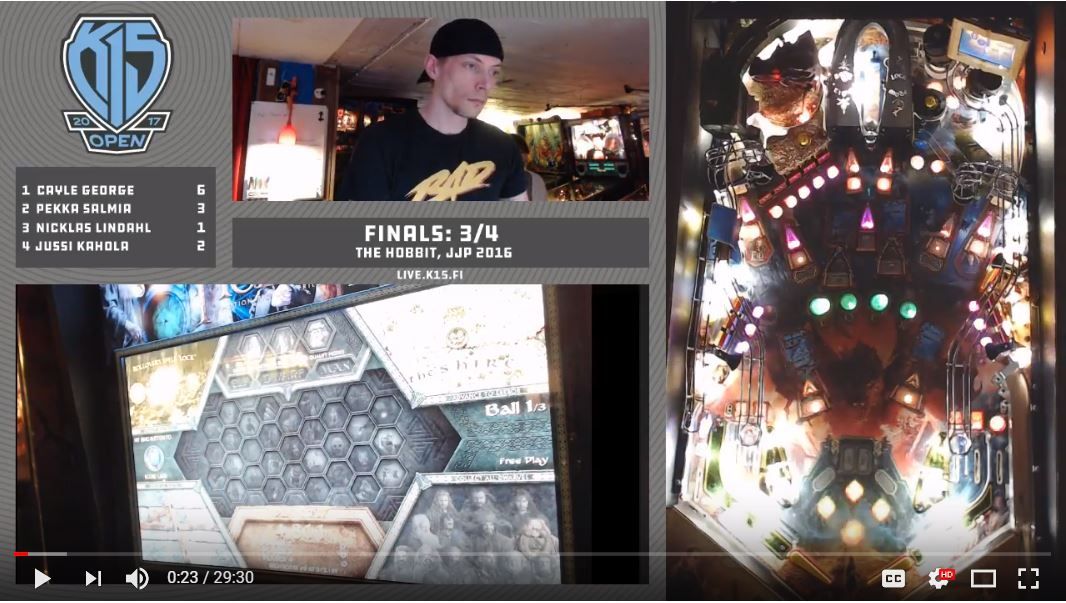 k15pinball's tweet image. #K15Open 2017 finals, game 3/4, The Hobbit. From the smallest beginnings come the greatest legends, such as CJG, SUI, OPT &amp;amp; IA here. youtu.be/09p8CrASP5A #pinball