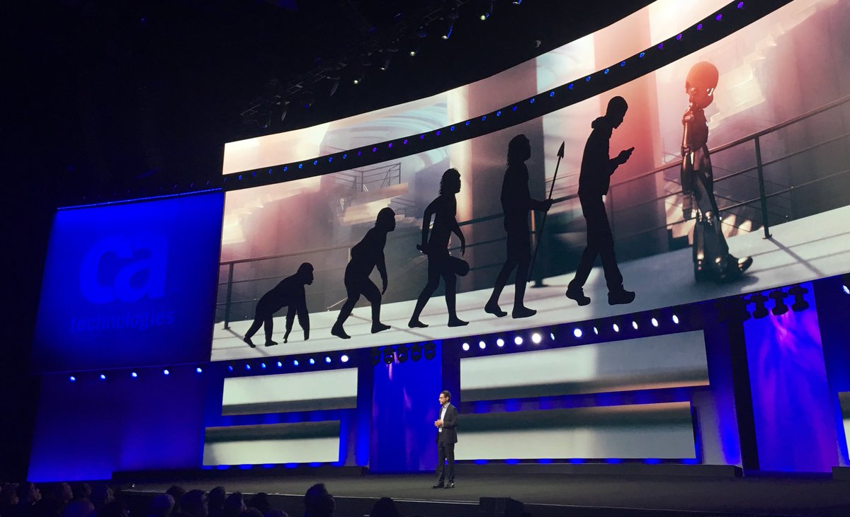Algorithms and bots help us overcome our evolutionary limitations with data driven, outcome based intelligence — <a href="/OttoBerkes/">Otto Berkes</a> <a href="/CAinc/">CA Technologies</a> CTO. #CaWorld #ai