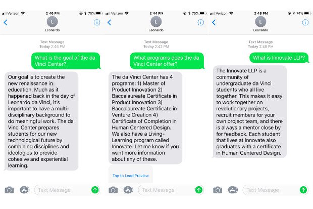 Got questions about entrepreneurship and innovation at #VCU? Just text this AI named "Little Leonardo." news.vcu.edu/article/Got_qu…