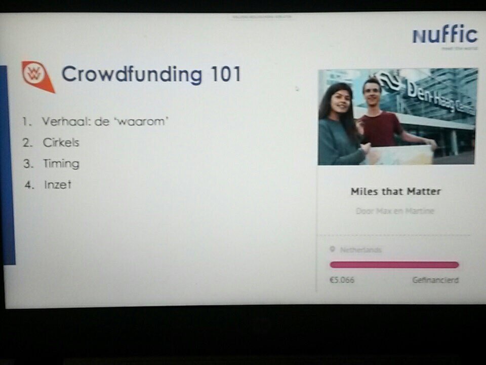 Nu live: Je buitenlandstage financieren met crowdfunding. #Webinar @WilWeg