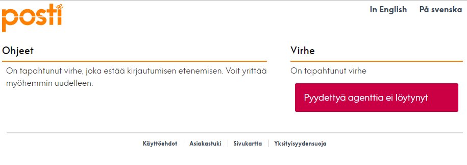 jwaatti's tweet photo. Voiskohan ne pyytää jotain toista agenttia apuun? #netposti #ontapahtunutvirhe #virheontapahtunut https://t.co/NzComTbcL5