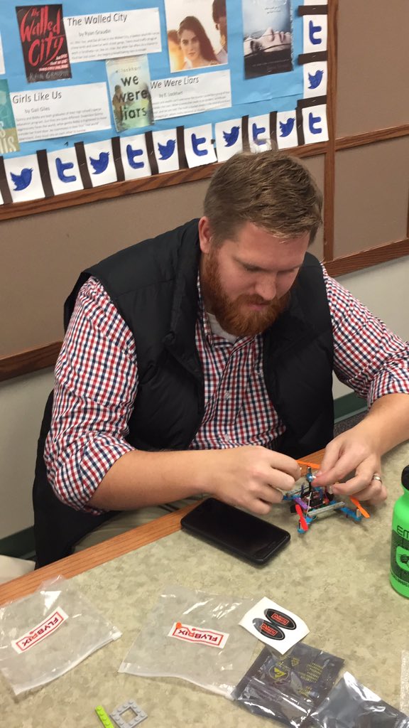 Lydfisher05's tweet photo. Flybrix... Makerspace Technology coach makes good! #emp #HSDL #engage #wcsmission https://t.co/6VMB2kQwNs