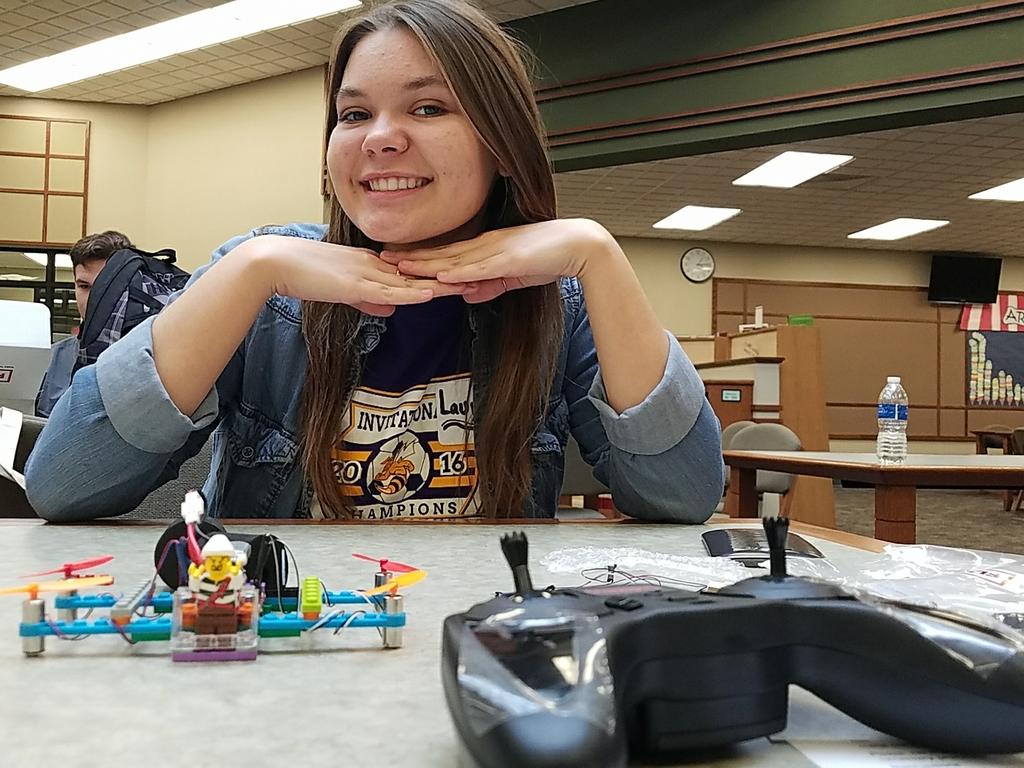 TechTeamAHS's tweet photo. We made a Lego drone in the makerspace and even though we didn't have enough time to fly it, it was fun! #HSDLead #apride https://t.co/5Y4EmDytNO