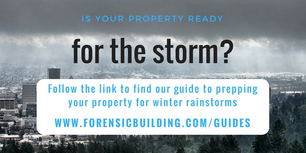 ForensicBuild's tweet image. The rain has begun, is your property ready? Visit forensicbuilding.com/guides to find our guide to winter preparedness for your property #buildingmaintenance #winterprep #pdx