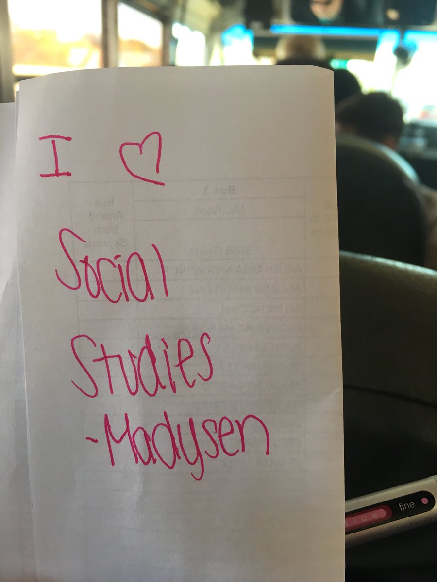 8thBernardSS's tweet photo. My student and bus buddy already loves Social Studies. @BernardMiddle #patriotpower #skyzone2017 https://t.co/2Acpo2Eygc