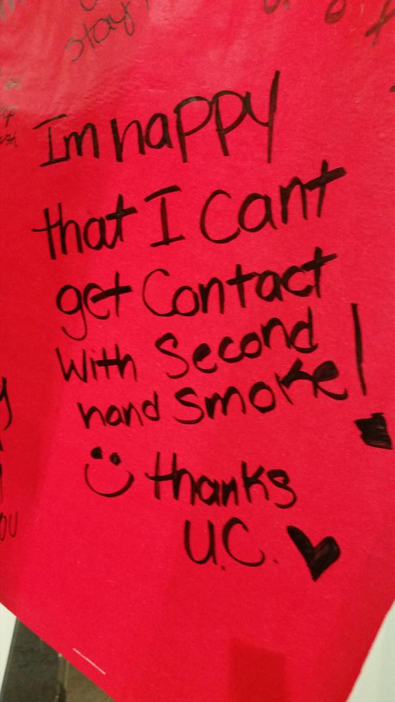 kimajj's tweet photo. It's good to be tobacco free! Grant-funded Great American Smokeout @UCBlueAsh  helps deliver the message. #lungpower https://t.co/hBRKxqgPiR