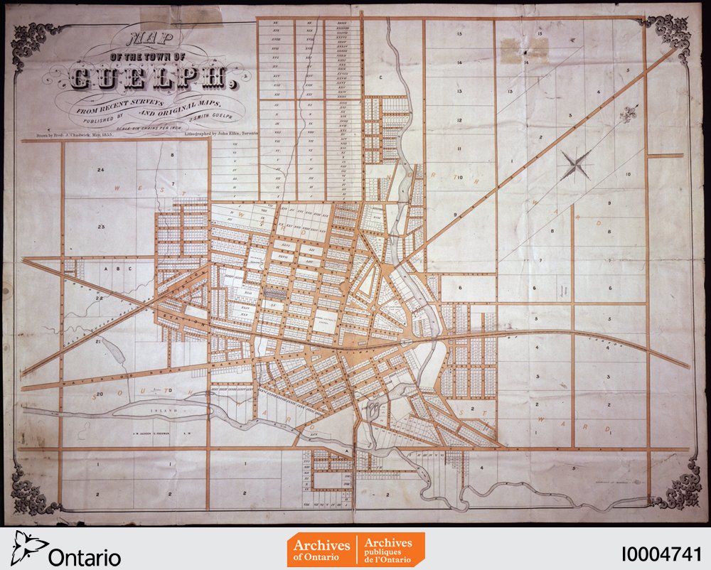 ArchivesOntario's tweet photo. Check out this map to explore how #Guelph looked in 1855. @VintageGuelph https://t.co/Dx96HP0XQ0
