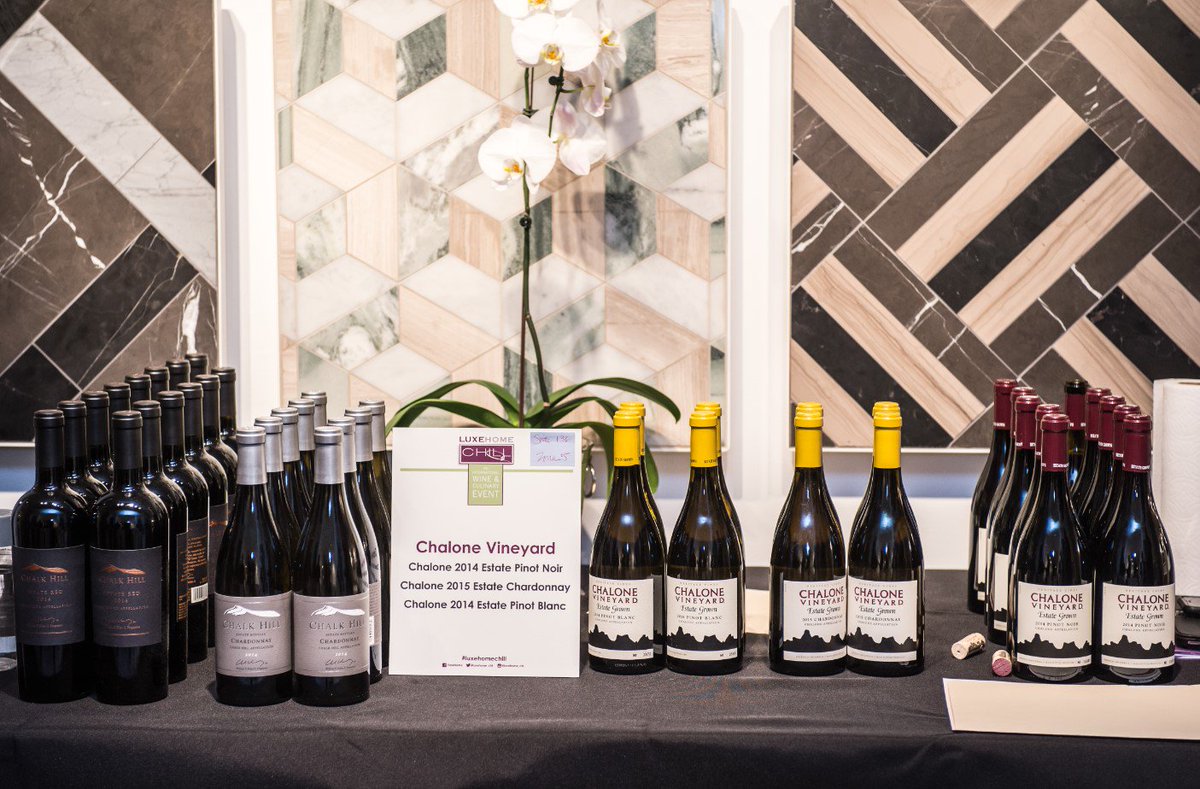 ChaloneVineyard's tweet photo. We were thrilled to pour with our sister winery @ChalkHillEstate at the Luxehome CHILL event last week in partnership with @WineSpectator! #LuxeHomeCHILL #Chalone #ChalkHillEstate https://t.co/VNdofiKBEw