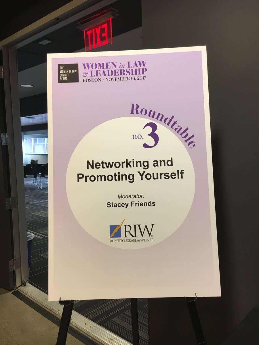 RIWs <a href="/sfriends/">Stacey Carrara Friends</a> hosting a roundtable discussion on “Networking &amp; Promoting Yourself” at The Women in Law &amp; Leadership Summit #boston #womeninlaw