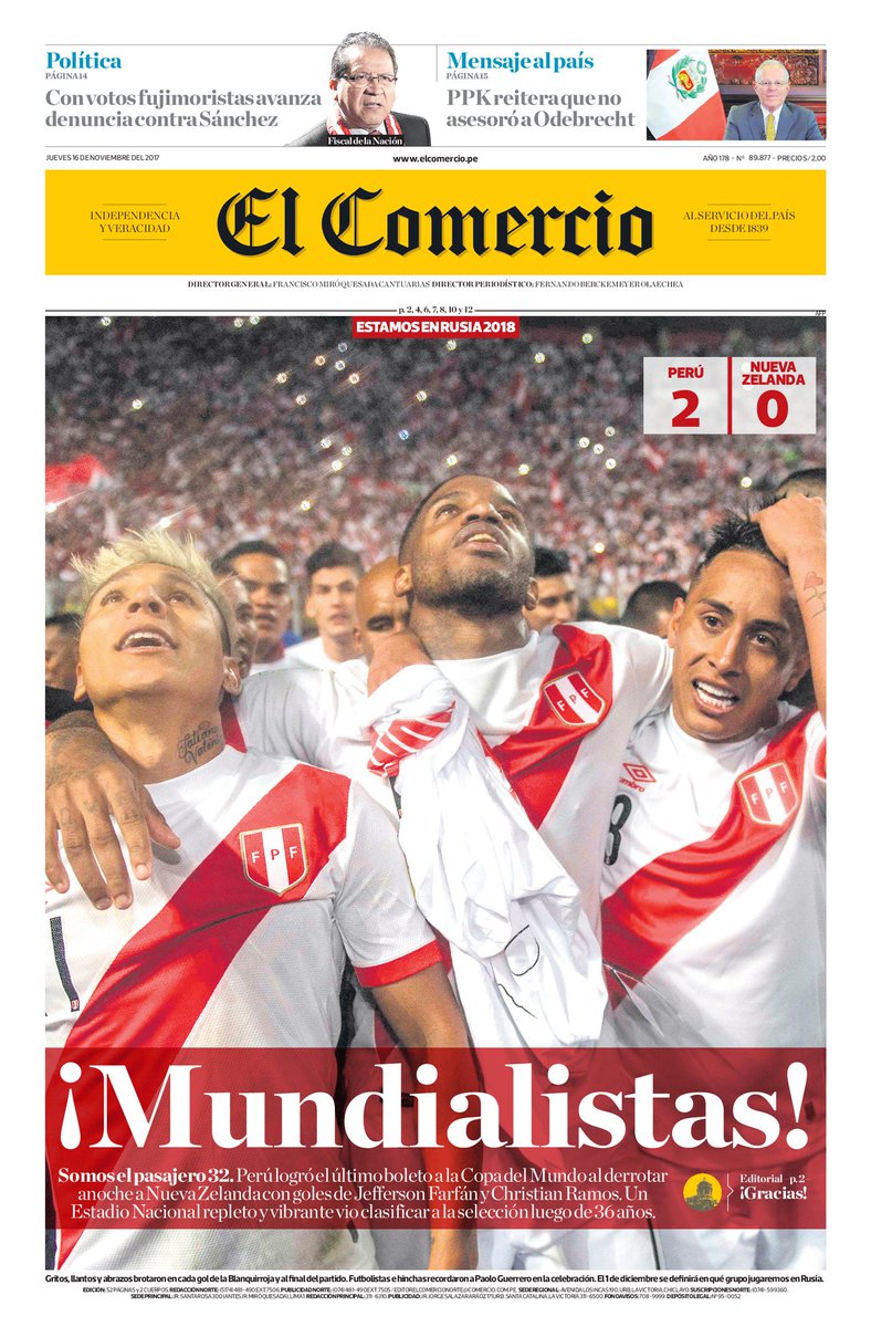 SebDsel's tweet photo. ¡GUARDEN ESTAS PORTADAS HISTORICAS! #GraciasMuchachos #ConFePeru #RumboARusia2018 https://t.co/LG21IgeQ2y