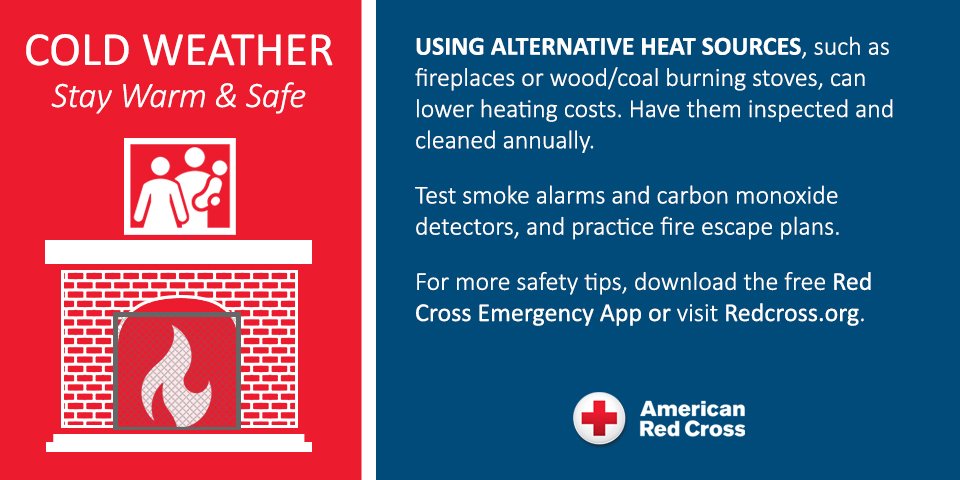RedCross's tweet photo. 10 tips for keeping your home safe and cozy as cold temperatures settle in: https://t.co/u5O7fREQ9h https://t.co/OVggEwHPcl