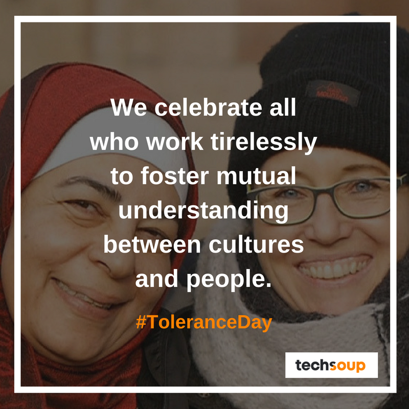 TechSoup's tweet photo. On International #ToleranceDay, we salute those who work to create a more humane world. Thanks to @TechSoupEurope for supporting refugees. https://t.co/BZySmTp2x6 https://t.co/3BDl1PeZLq
