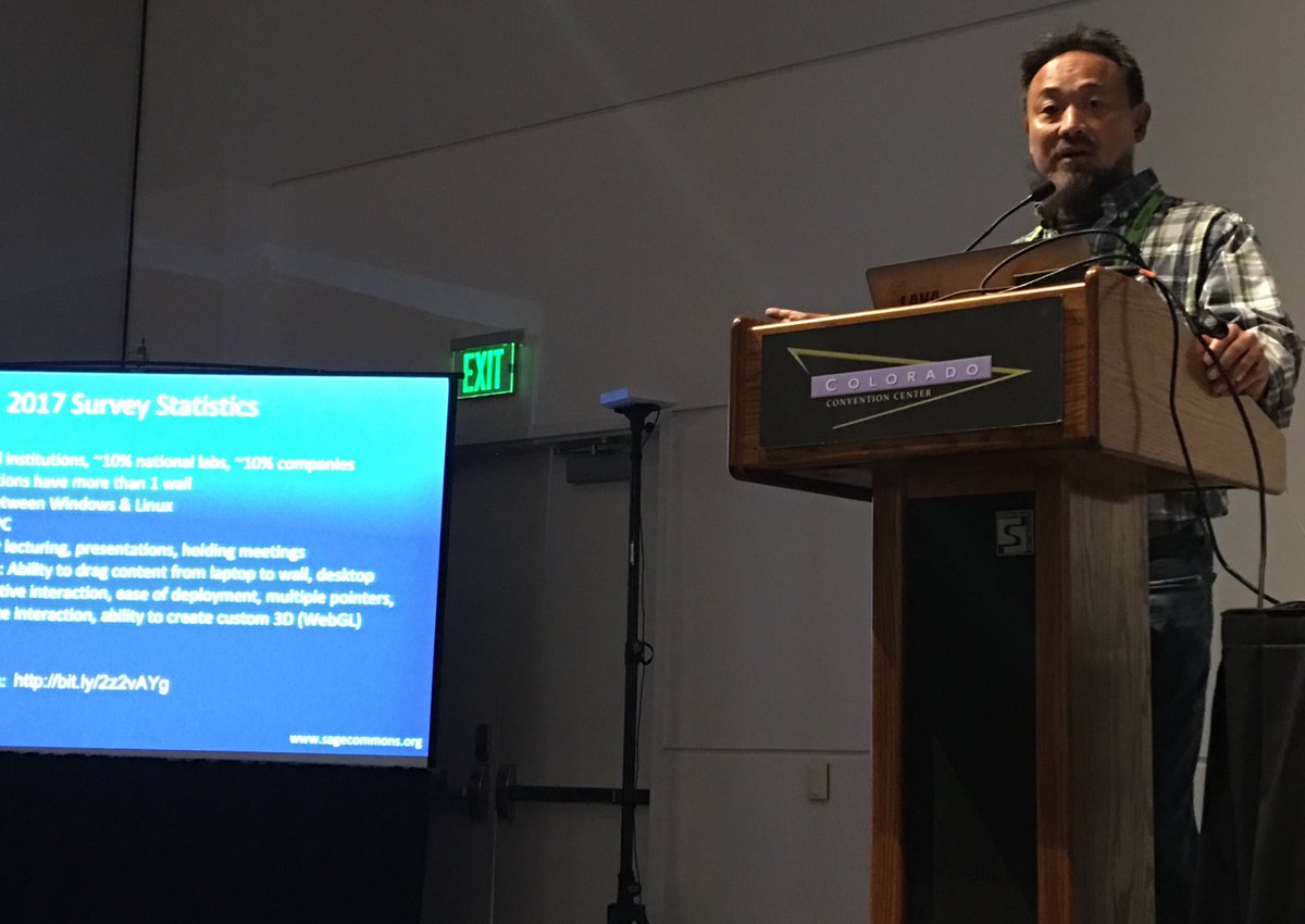 jdweekley's tweet photo. @Supercomputing Jason Leigh of @uhmanoa shares user statistics for #SAGE2 https://t.co/cXMA8DAmiG https://t.co/G2xdxhLzEG