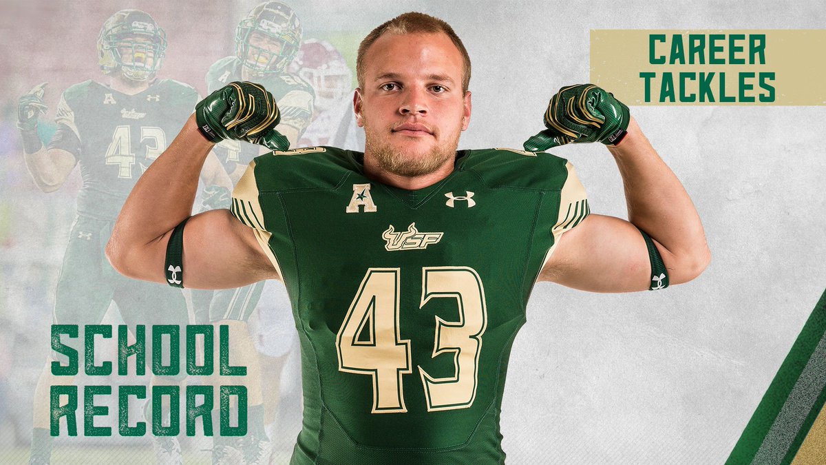 USFFootball's tweet image. We have a new all-time tackle leader!
Congratulations, Auggie!