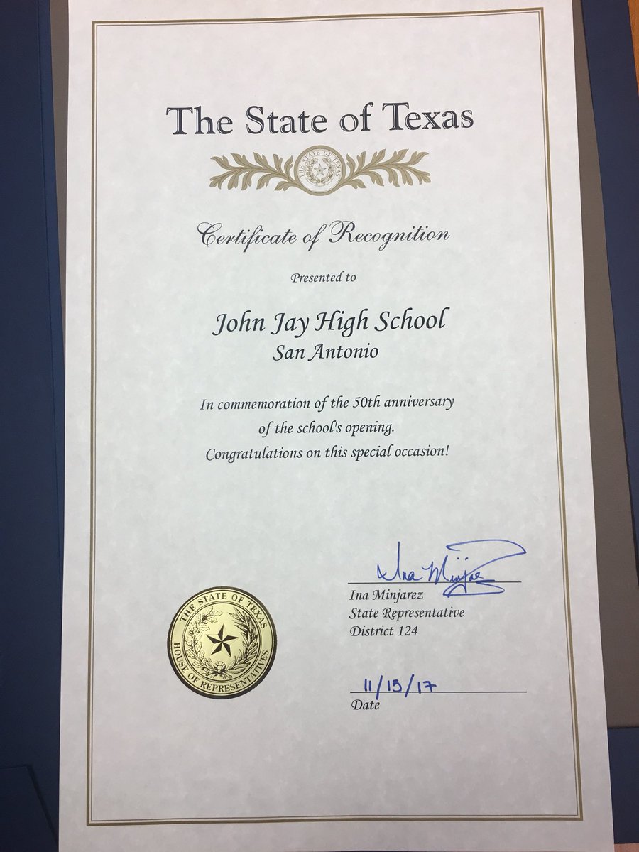 BigDoza51's tweet photo. Thank You State Representative Ina Minjarez for recognizing John Jay for their 50th Anniversary. Presented by Nar Dorrycott, Chief Staff today to Mr. Sumpter. https://t.co/7GW153QyV5