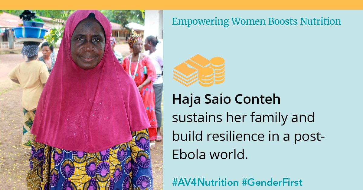 acdivoca's tweet photo. Cash transfers gave Haja Saio Conteh a fighting chance during the Ebola crisis to get her crops back on track so that she could once again sustain her household. Haja's story: https://t.co/RhFKQZ4bIN. #GenderFirst #AV4Nutrition https://t.co/Z4OUt1KJII