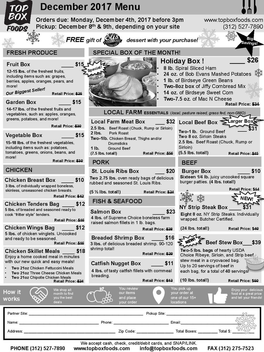 BIRNNetwork's tweet photo. Did you miss out on @topboxfoods  November pickup? Now is your chance! Order by December 4th, 3pm to pick up your order on December 9th. #BlueIsland #Robbins #TopBoxFoods #HealthyFood #Chicagoland #BIRCC https://t.co/bDFRoyC2PT https://t.co/nf5lGRNS0y
