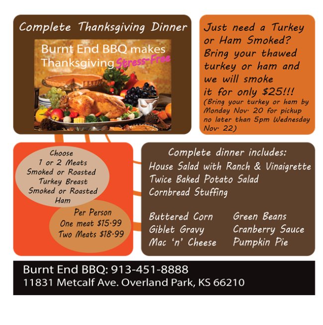 Burnt End Makes Thanksgiving Stress-Free!!! bit.ly/2jwBo5B