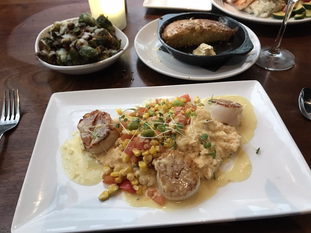 Enjoy a night out at River House tonight! Our creative menu offers something for everyone. 
We recommend trying our Sautéed Gulf Shrimp served over tasso ham and cheddar grits, and southern succotash, finished with a smoky corn butter sauce.
📸 Karen C. (Yelp)