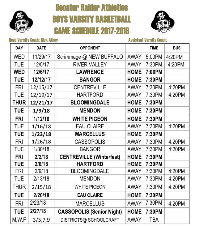 DHSTheShip's tweet photo. Winter Sports Schedules! *subject to change https://t.co/jtJ6Un7g40
