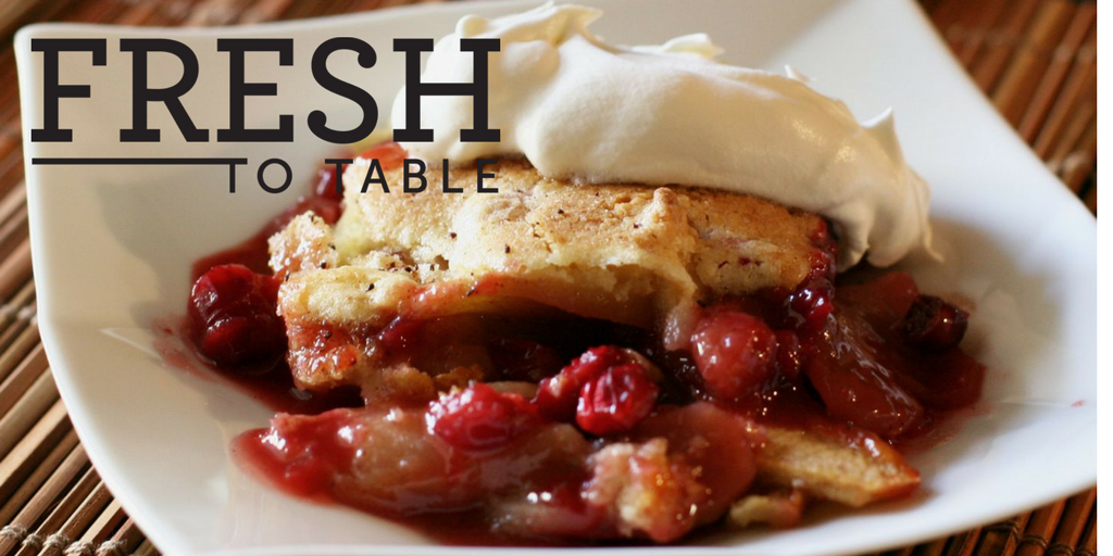 BC_Dining's tweet photo. We're getting into the Thanksgiving spirit for today's #FRESHtoTable dish at Corcoran Commons! Come stop by the Exposition Kitchen to get a sample of and learn how to bake our Apple Cranberry Cobbler, made with apples from an orchard in Harvard, MA ππ https://t.co/M9e5R24ox5