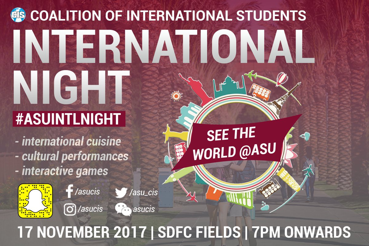 ASUHousing's tweet photo. If you can't make it to International Night, don't stress. See all the excitement with a few easy clicks to watch the live stream. https://t.co/cgRnj2JBp9 #ASUINTLNIGHT https://t.co/f2ZyUgl4mp