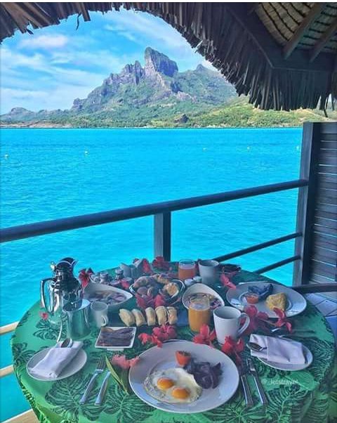 Mmm un desayuno por acá!!! Bora Bora # lugares del mundo