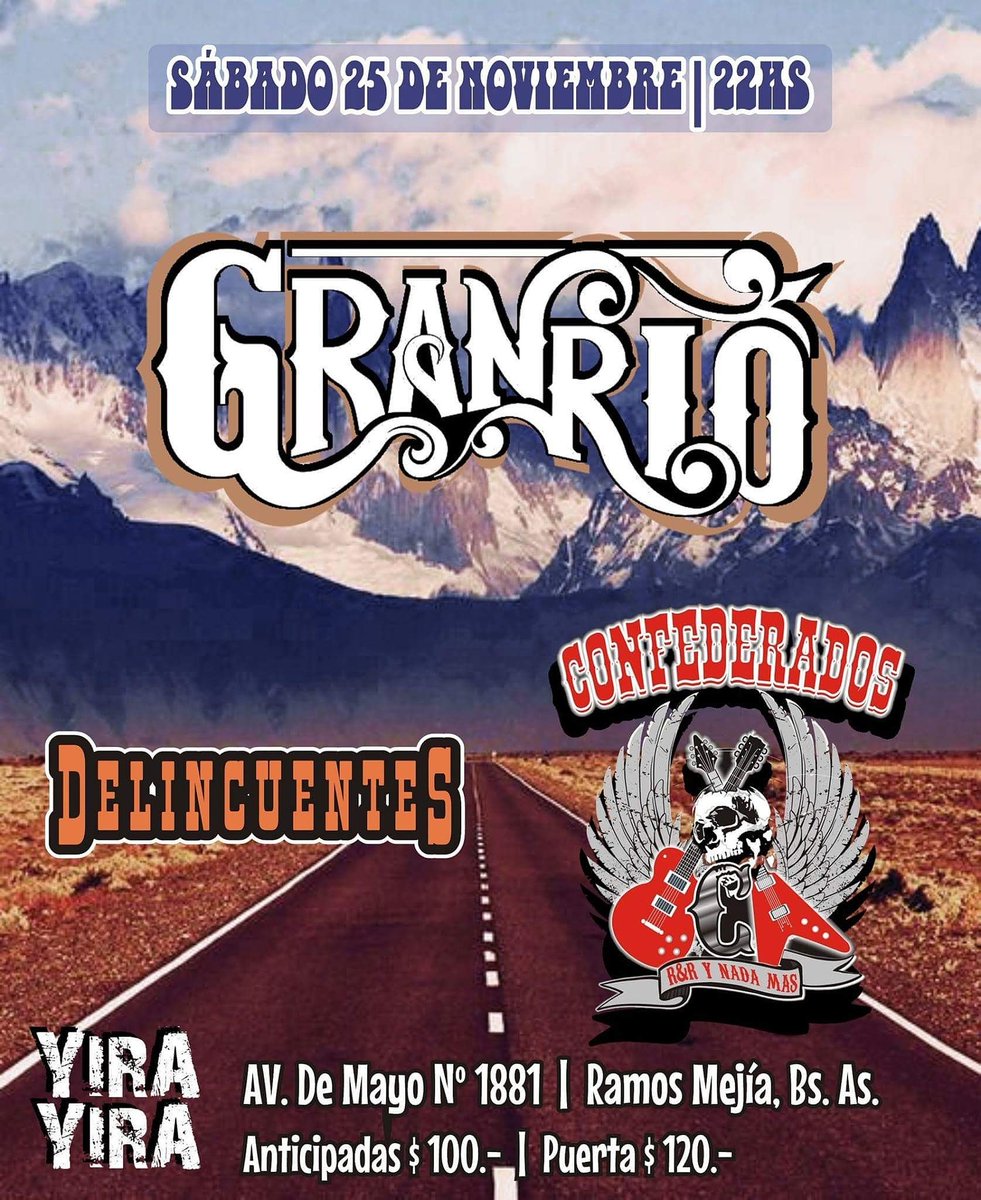 GranrioRock's tweet photo. Los esperamos @cuandotocamos @UnderRockBA @BebeMusicTW @Vorterix  @Mega983 @FutbolRuso @rockandpop https://t.co/BpUKDHwhQi