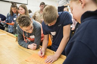 PSUEngineering's tweet photo. @PennStateWEPO &amp; the Center for Engineering Outreach &amp; Inclusion held their 16th annual “Engineer Your Future” Middle School Workshop to students from Philipsburg-Osceola Middle School &amp; Our Lady of Victory Catholic School earlier today. View more photos: https://t.co/nHG104Bxm0 https://t.co/Ift0yNWBfW