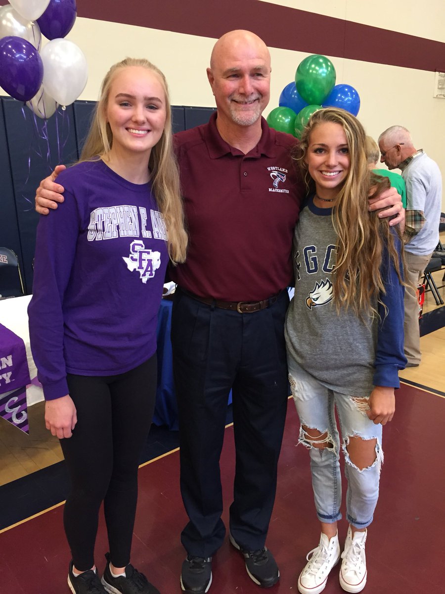 townofwestlake's tweet photo. That’s a wrap from National Signing Day at Westlake Academy. Congrats to both our wonderful student-athletes. @fgcu @BarstoolFGCU @FGCU_VB @SFA_Athletics @SFA_Volleyball @BarstoolSFA #volleyball #WAgrateful #WAexcels https://t.co/gF5v83Umnp