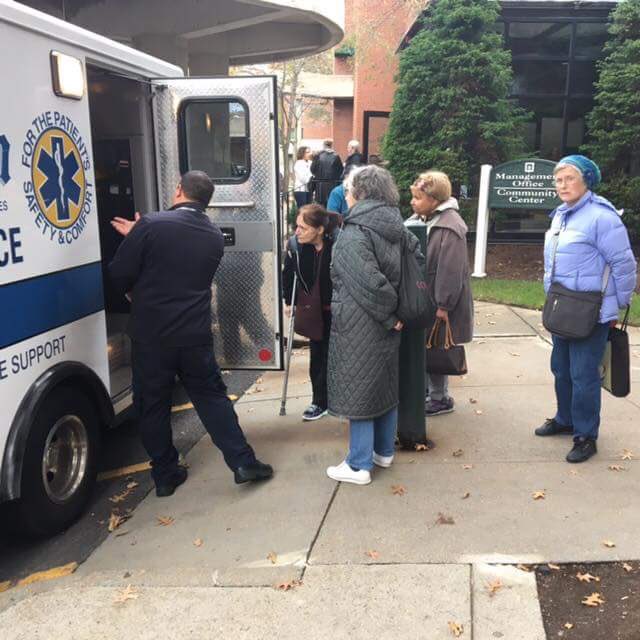FallonAmb's tweet photo. Fallon Ambulance’s Training Deputy Superintendent Andy DeFrias demonstrating and providing EMS information at the Center Communities of #Brookline https://t.co/y9qnZidYg3