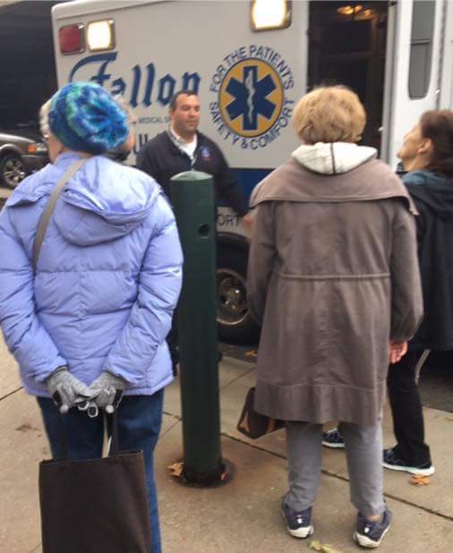 FallonAmb's tweet photo. Fallon Ambulance’s Training Deputy Superintendent Andy DeFrias demonstrating and providing EMS information at the Center Communities of #Brookline https://t.co/y9qnZidYg3