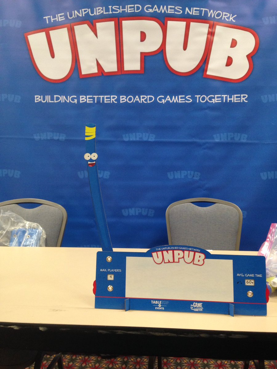 TheUnpub's tweet photo. Getting set-up in Alpha Build, Room 201a. Gonna be a great #Protozone #PAXUnplugged https://t.co/ccl39znQ4P