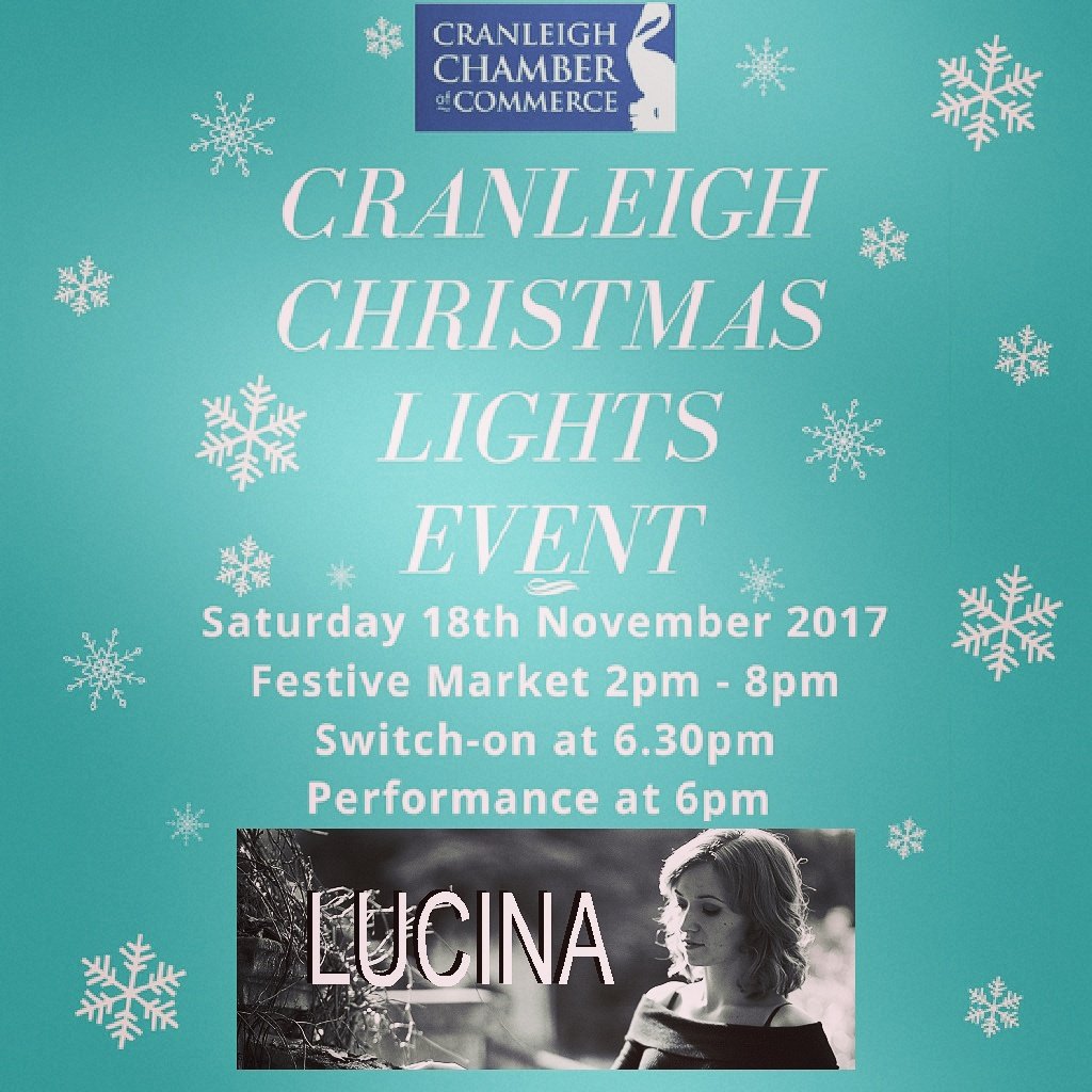 LucinaOfficial's tweet photo. #Nextperformance : #Headlining at #Cranleigh #Christmaslightsswitchon  THIS #SATURDAY! 6pm 🎄#singersongwriter #newsingle #Whatimlookingfor https://t.co/5qL5ne6h22