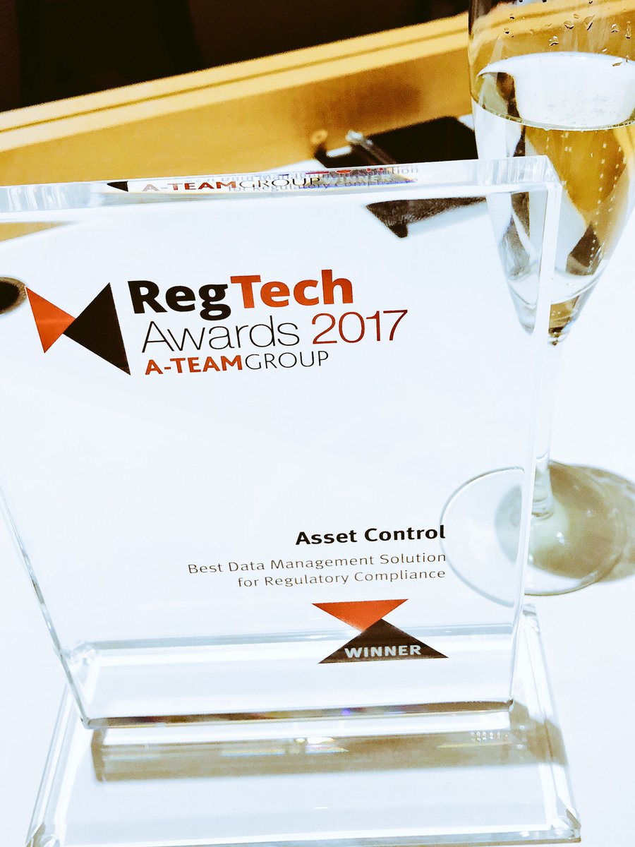 Pleased to be the recipient of the 2017 Best Data Management Solution for Regulatory Compliance Award <a href="/Asset_Control/">Christof Sorgatz</a> <a href="/RegTech_FinTech/">RegTech</a>