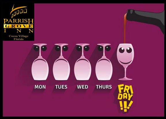 ParrishGroveInn's tweet photo. OKAY, so tonight u got busy, we understand...but tmrw it's #FlatbreadFriday - no excuses! PLUS we've got some #Brevard resident specials...just ask us when you stop by #VillageWineRoom https://t.co/1ixBbG5v3R