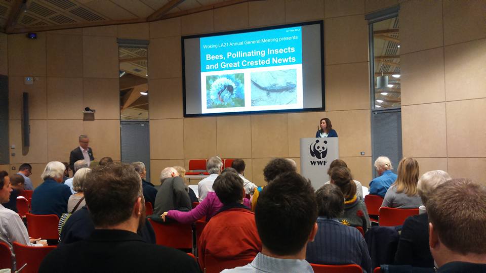 WokingLocalFood's tweet image. Thank you to everyone who came along to the #Woking LA21 AGM this evening - and also to our two great speakers, and Marion the Beekeeper. 🐝A big thanks as ever to the lovely people at the @WWF_LPC for hosting us. 🐼