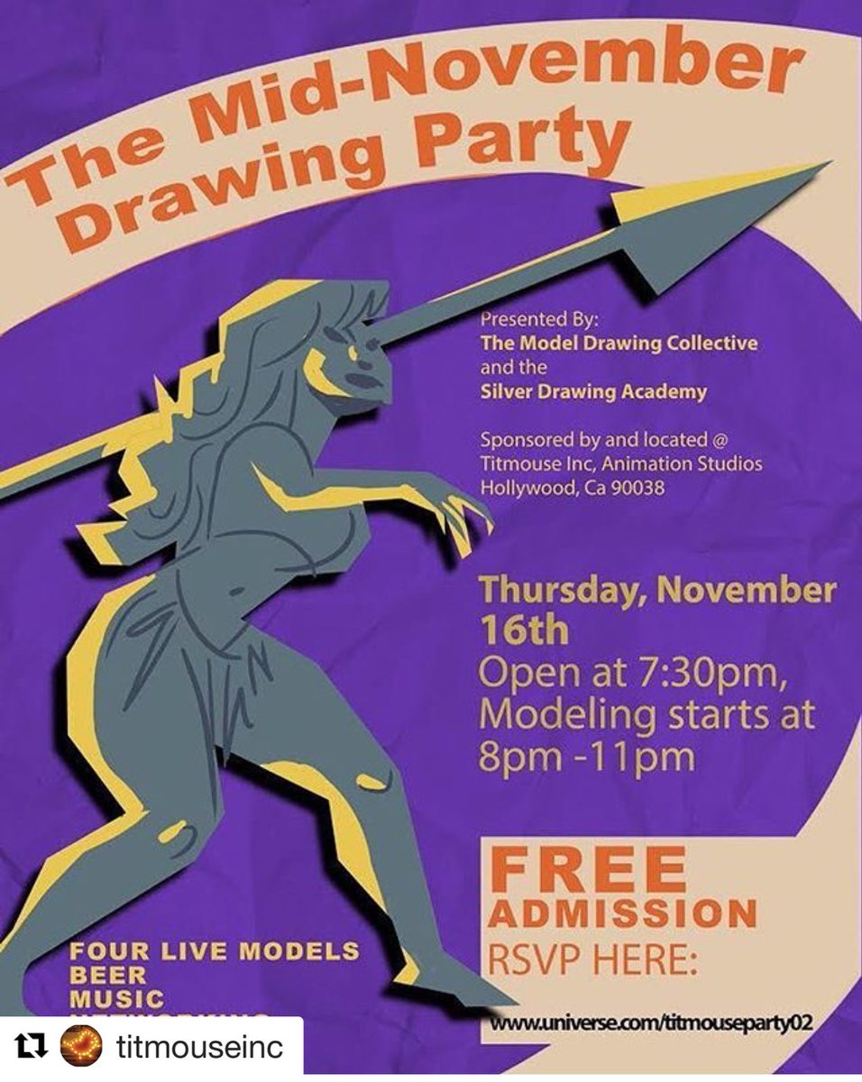 Catch us at <a href="/TitmouseInc/">Titmouse Animation</a> tonight for the Mid-November Drawing Party!
Also try our new curry rice 🍛