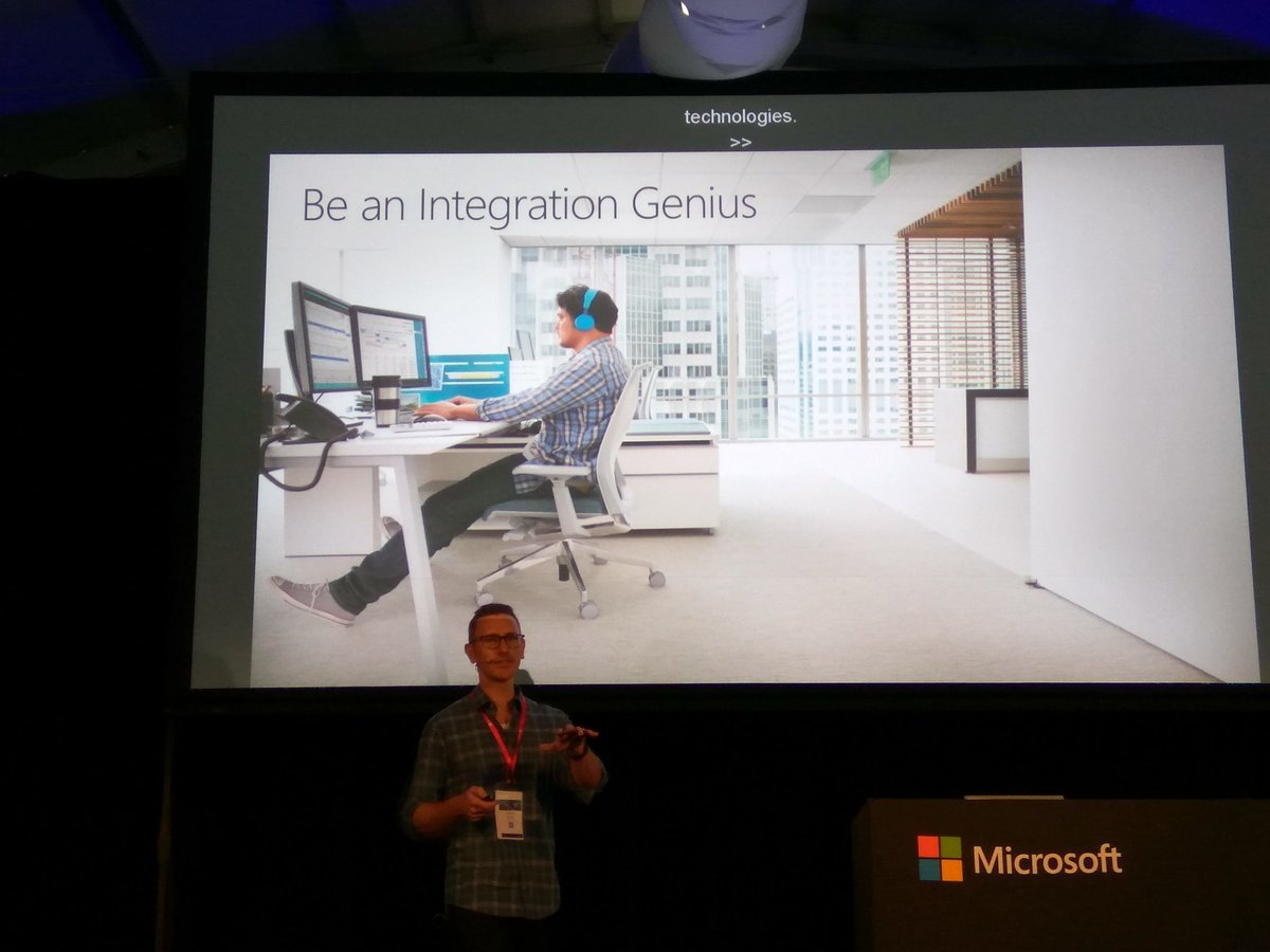 WSilveiraNZ's tweet photo. @MatthewFarmer representing the #proint team and showing how you can be an #integrationgenius at #MSTechSummit https://t.co/AvGIoQyIIN