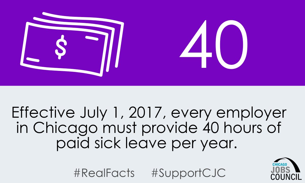 ChiJobsCouncil's tweet photo. Progress: This summer, paid sick leave became the law of the land in Chicago. #realfacts #supportCJC #GivingTuesday https://t.co/vYSXgJ3N9I