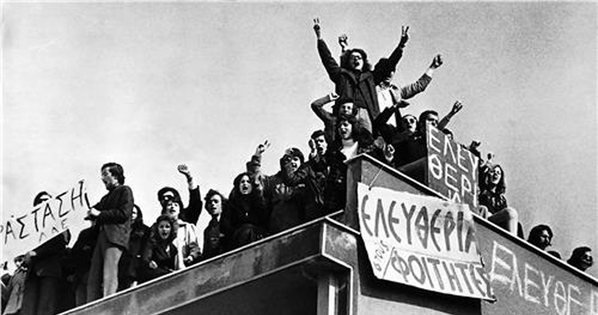 AthensWalking's tweet photo. #November17 is observed as a #holiday in #Greece for all educational establishments! The #Athens #Polytechnic uprising in 1973 is hailed as a valiant act of #resistance against the military #dictatorship!✌️ #17November #November1973 #Polytechneio #studentuprising #greekstudents https://t.co/nr57yMrLue