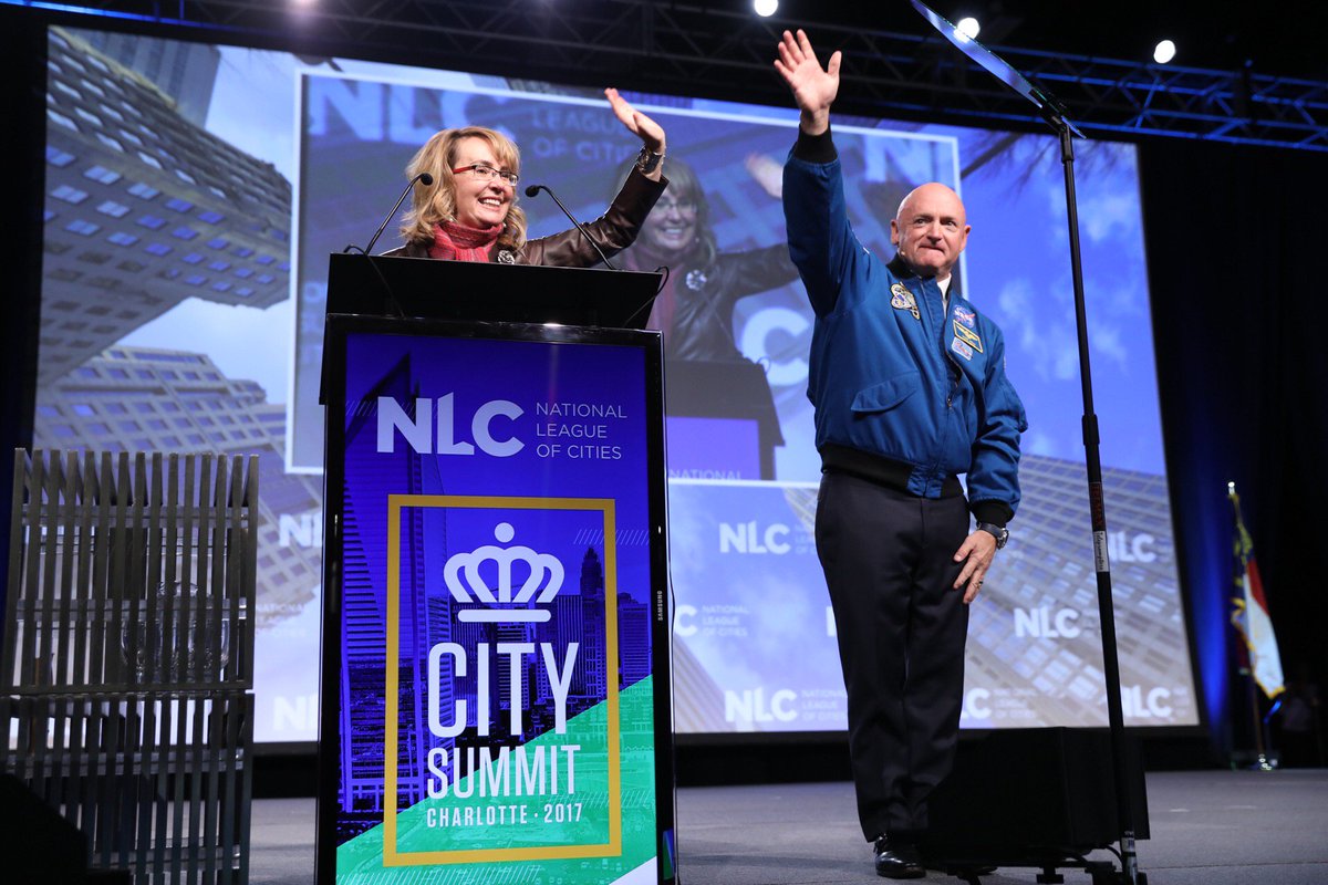 "I'm still fighting to make the world a better place and you can too. Get involved in your community, be a leader and be your best." <a href="/GabbyGiffords/">Gabrielle Giffords</a> @ShuttleCDRKelly thank you for speaking at #CitySummit17!