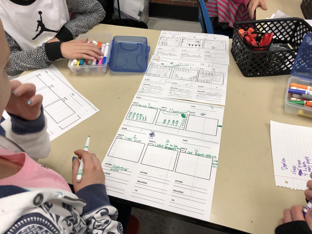 StephWeber207's tweet photo. @ms_labrecque 6th grade class working on their story boards for their stop motion videos! #creation #edtech207 @Washburn_School  #making #writing #stopmotion https://t.co/AIdbk41AOH