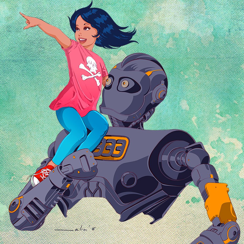 Agnes the Adventurer.and robot.
#adventure #robots #robotbooks #kidsbooks #kidsdrawings #ai #agnes #irobot #picoftheday #illustration #drawing #conceptdesign #characterdesign #machine #humanrobot #scifi #fantasy #game