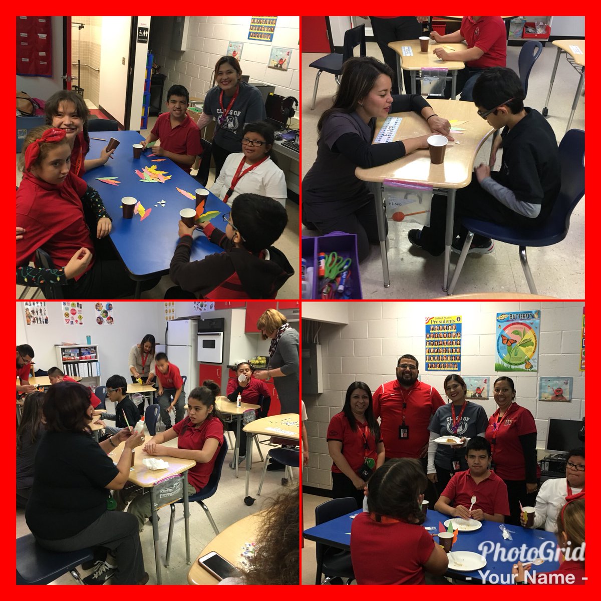 Media_SSMS's tweet image. sisdTOY2015: RT YducheneYvette: Thanksgiving Fun with FLS, PAS, OT, PT, SLP &amp;amp; MUSIC THERAPY!! Giving thanks for a great team. #Sanchez_Middle #TeamSISD #SISD_SPED