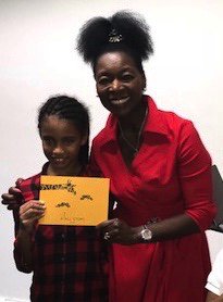 FloellaBenjamin's tweet photo. Joy to meet talented 9yr old writer TigerLily & to launch her book #TallStory, it’s brilliant & so is she #BossPrint https://t.co/4E8q1QIP3B